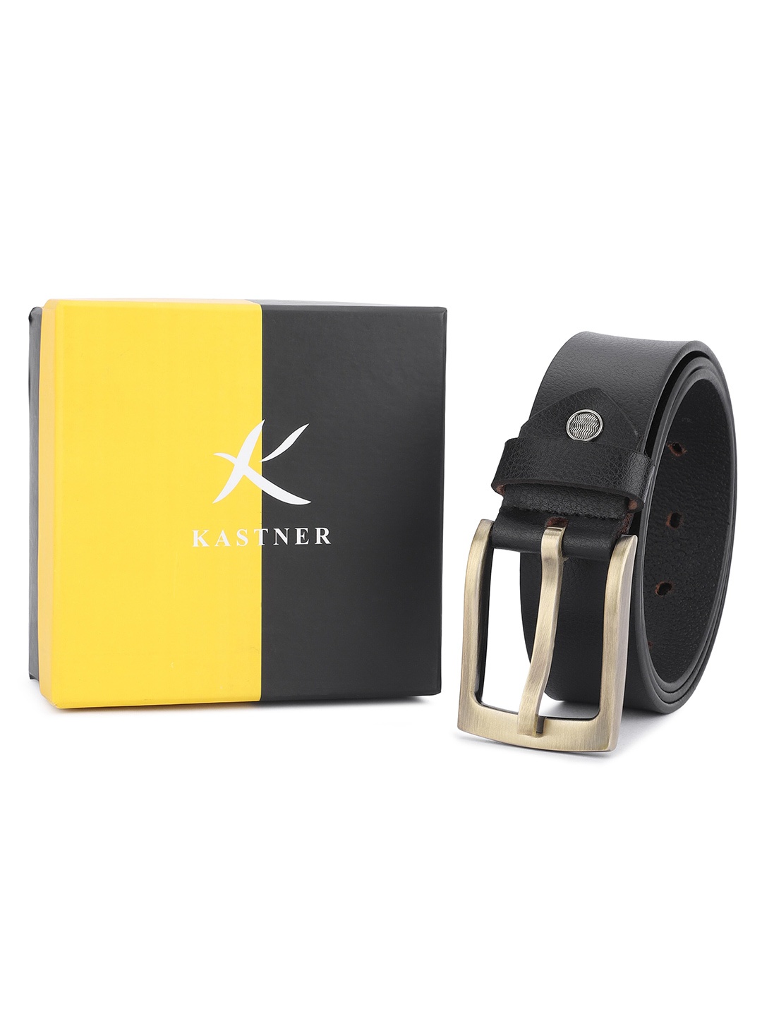 

Kastner Men Leather Formal Belt, Black