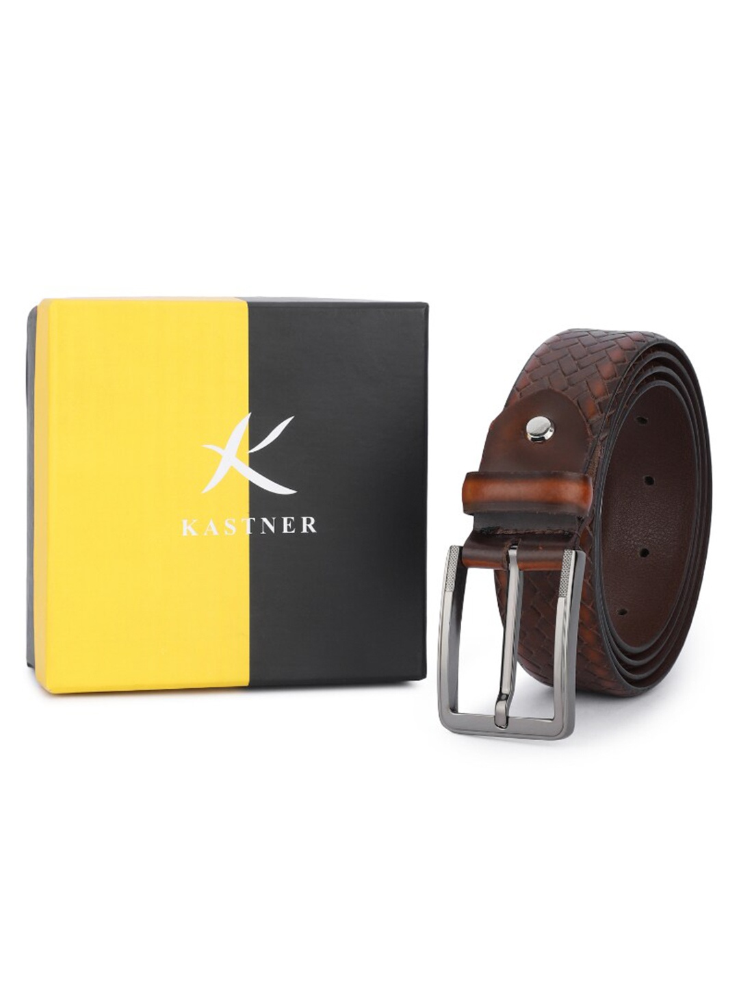 

Kastner Men Textured Leather Formal Belt, Brown