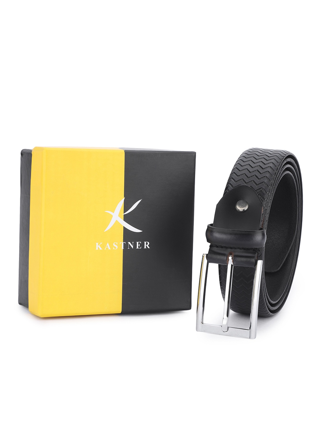 

Kastner Men Textured Leather Formal Belt, Black