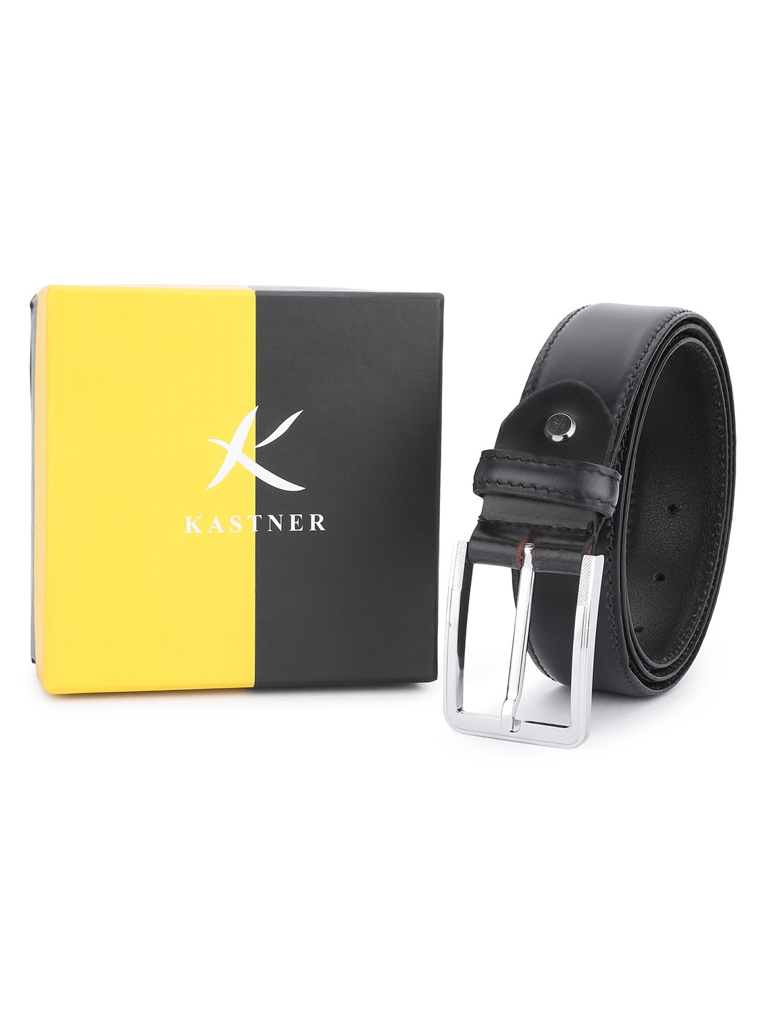 

Kastner Men Leather Formal Belt, Black