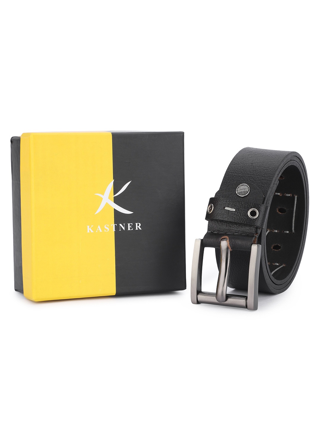 

Kastner Men Leather Casual Belt, Black