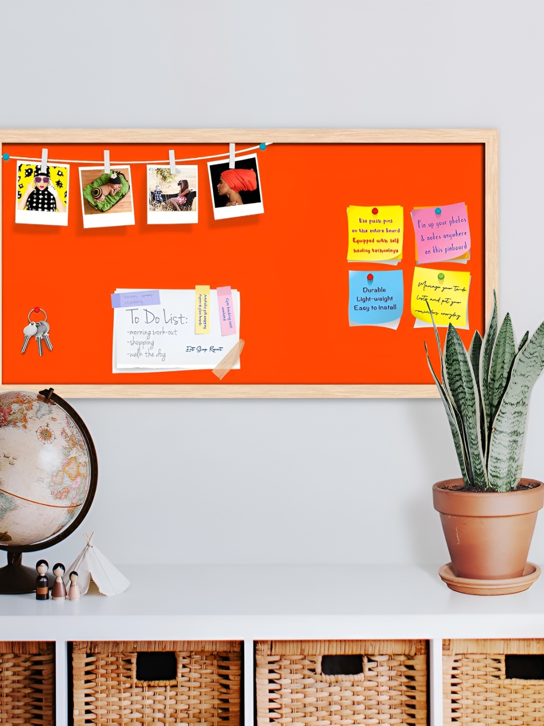 ArtzFolio Brown & Red Wooden Bulletin Board Wall Decor