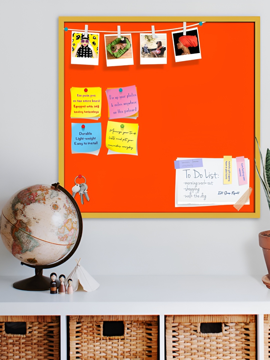 ArtzFolio Brown & Orange Wooden Bulletin Board Wall Decor