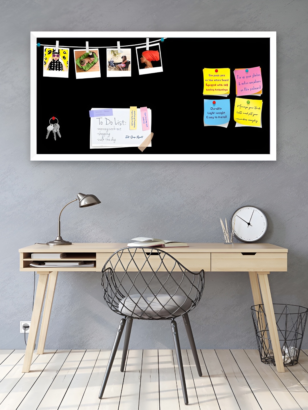 

ArtzFolio White Printed Wooden Bulletin Board With Sticky Notes