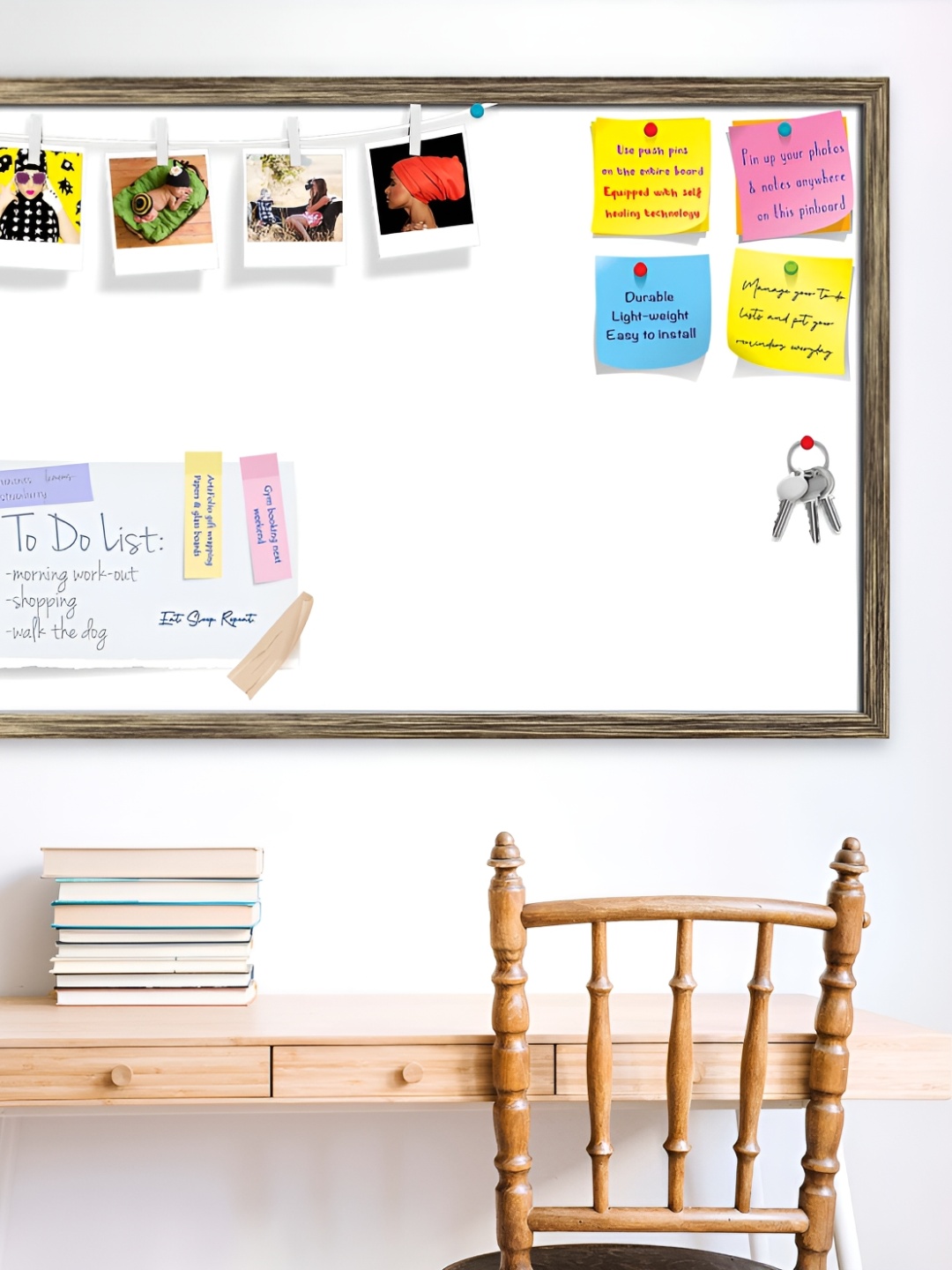 

ArtzFolio Brown & White Wooden Bulletin Board Wall Decor