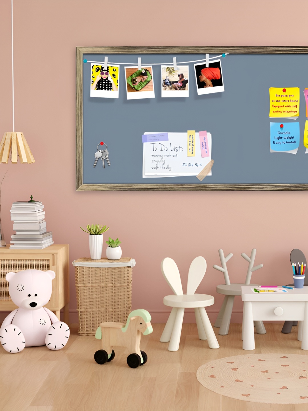 

ArtzFolio Grey Wooden Bulletin Board With Sticky Notes