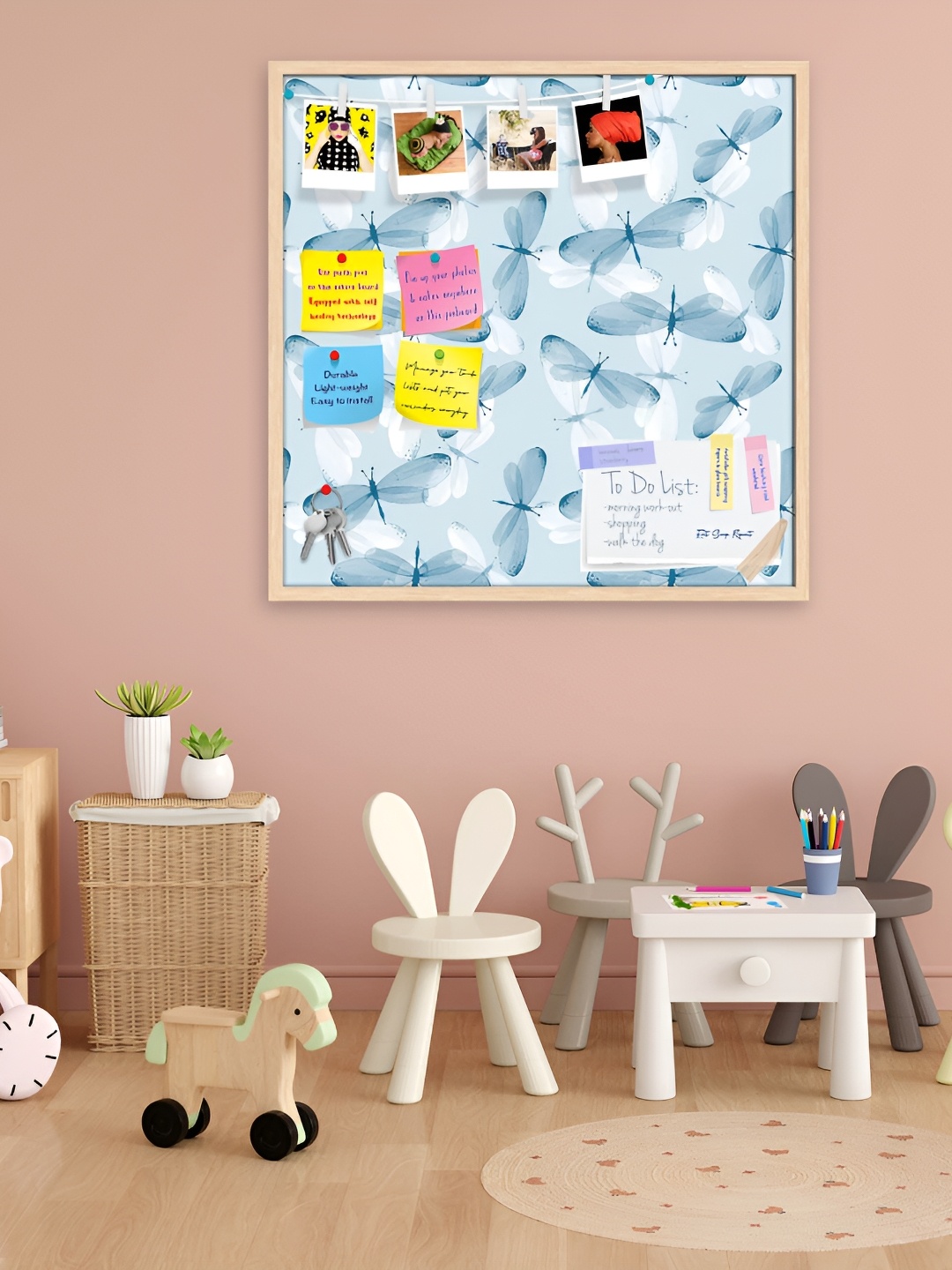 

ArtzFolio Camel Brown Butterflies Printed Wooden Bulletin Board With Sticky Notes