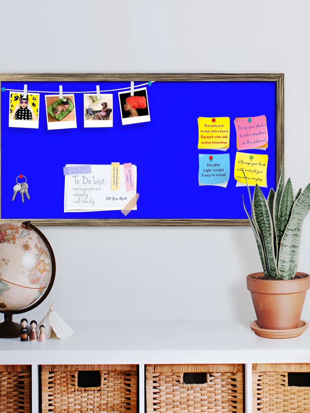 

ArtzFolio Blue Wooden Bulletin Board With Sticky Notes