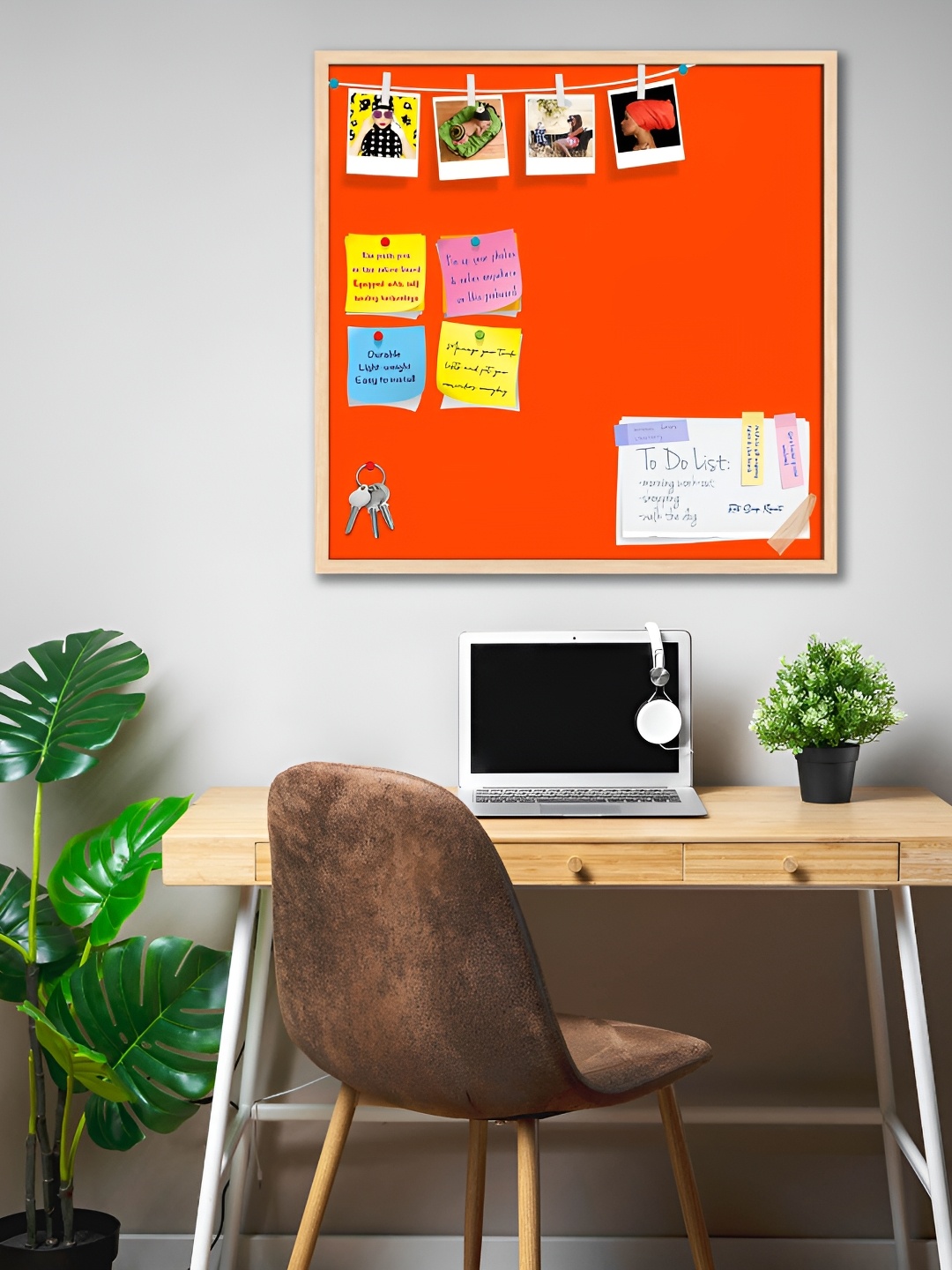 

ArtzFolio Brown & Orange Wooden Bulletin Board Wall Decor