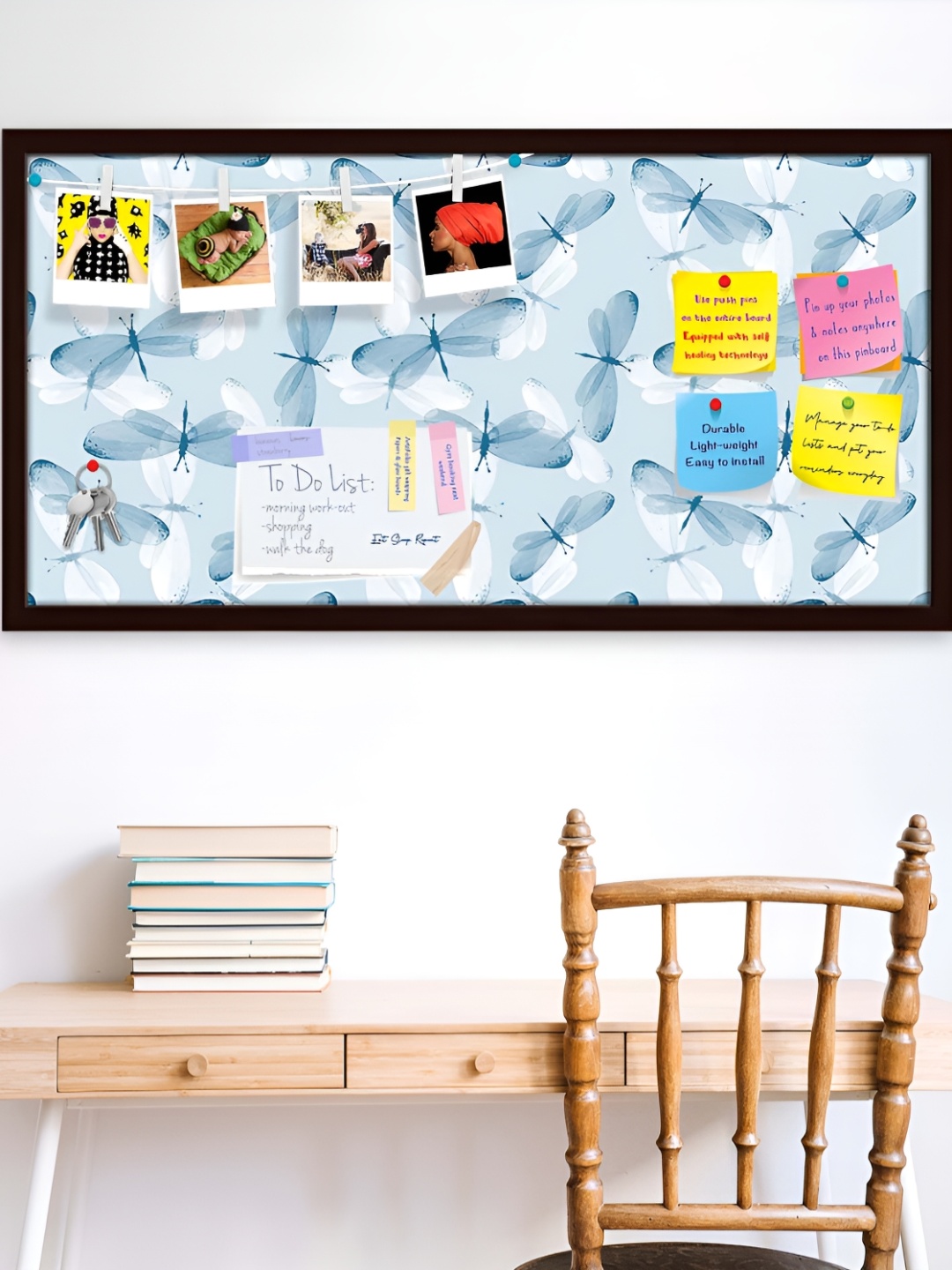 

ArtzFolio Brown Butterflies D2 Printed Wooden Bulletin Board With Sticky Notes