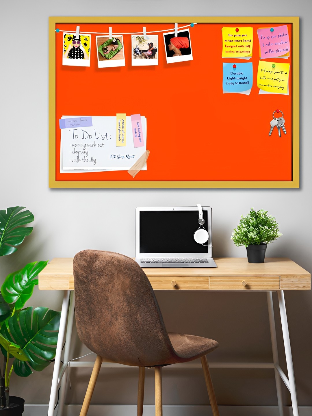 

ArtzFolio Brown & Orange Wooden Bulletin Board Wall Decor
