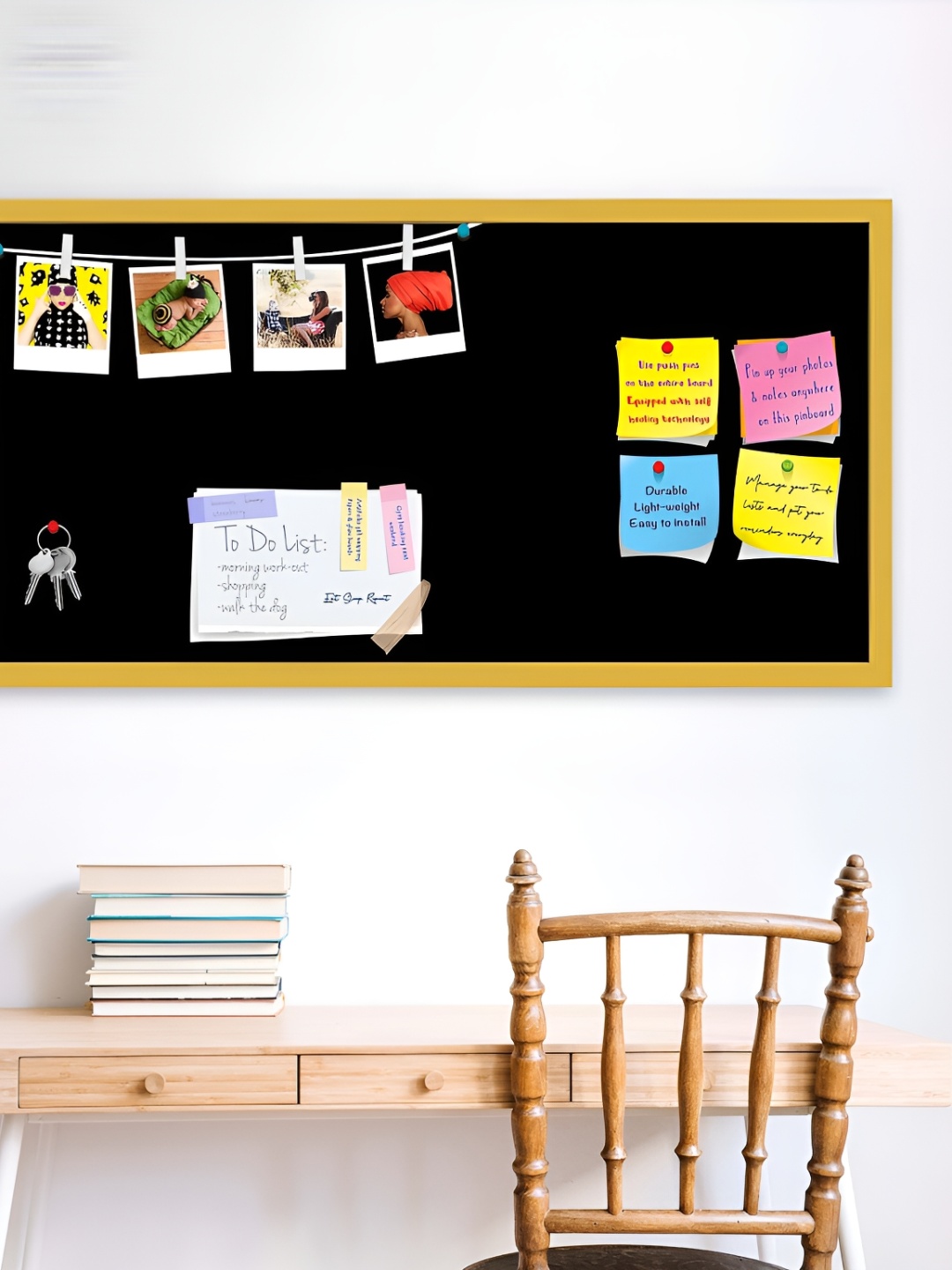 

ArtzFolio Black & Blue Wooden Bulletin Board With Sticky Notes