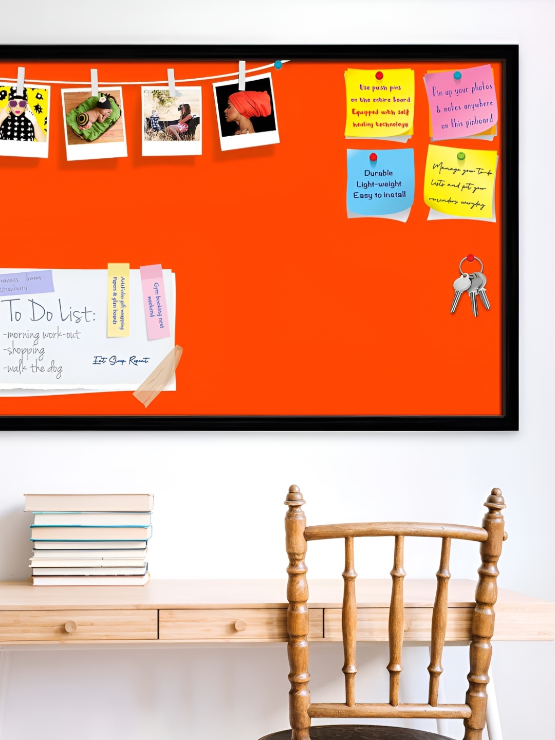 

ArtzFolio Black & Orange Family Orange Red Colour Wooden Bulletin Board With Sticky
