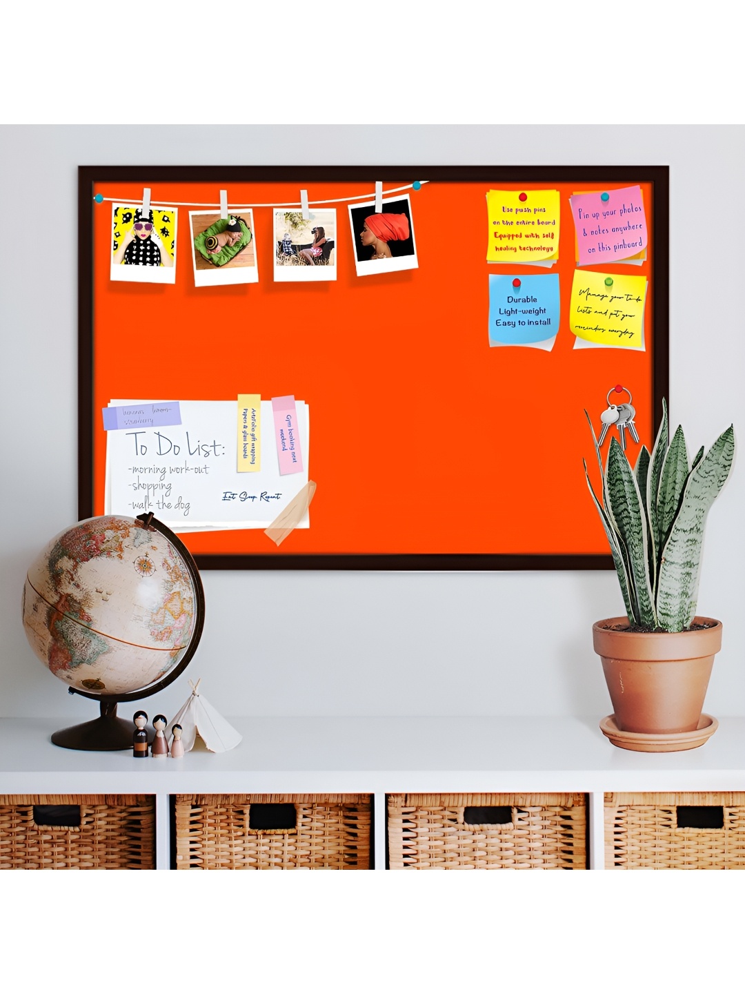

ArtzFolio Oranges Wooden Bulletin Board With Push Pin Wall Hanging Decor, Orange