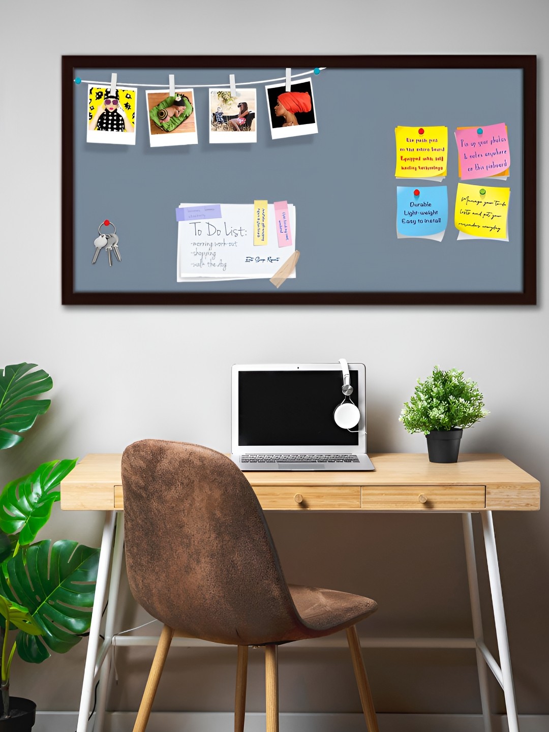 

ArtzFolio Grey Printed Wooden Bulletin Board With Sticky Notes
