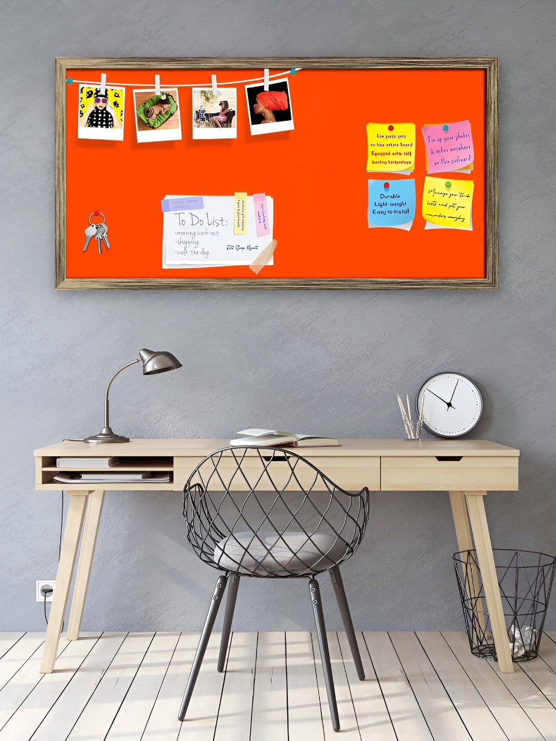 

ArtzFolio Gold Toned & Red Wooden Bulletin Board