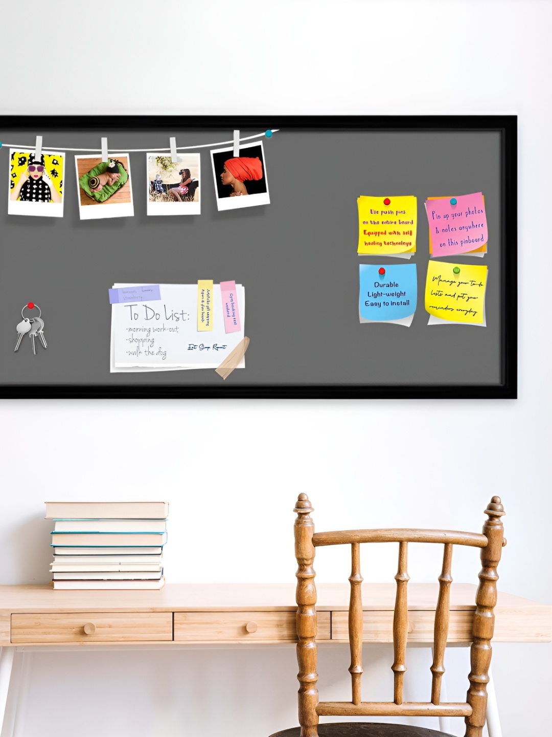 

ArtzFolio Black & Grey Wooden Bulletin Board With Sticky Notes
