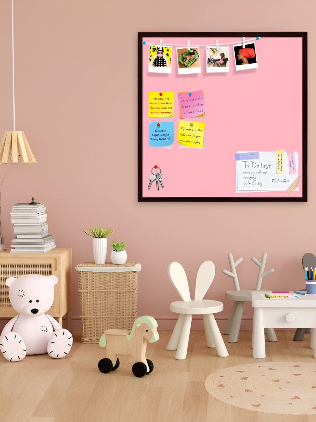 

ArtzFolio Pink Wooden Bulletin Board With Sticky Notes