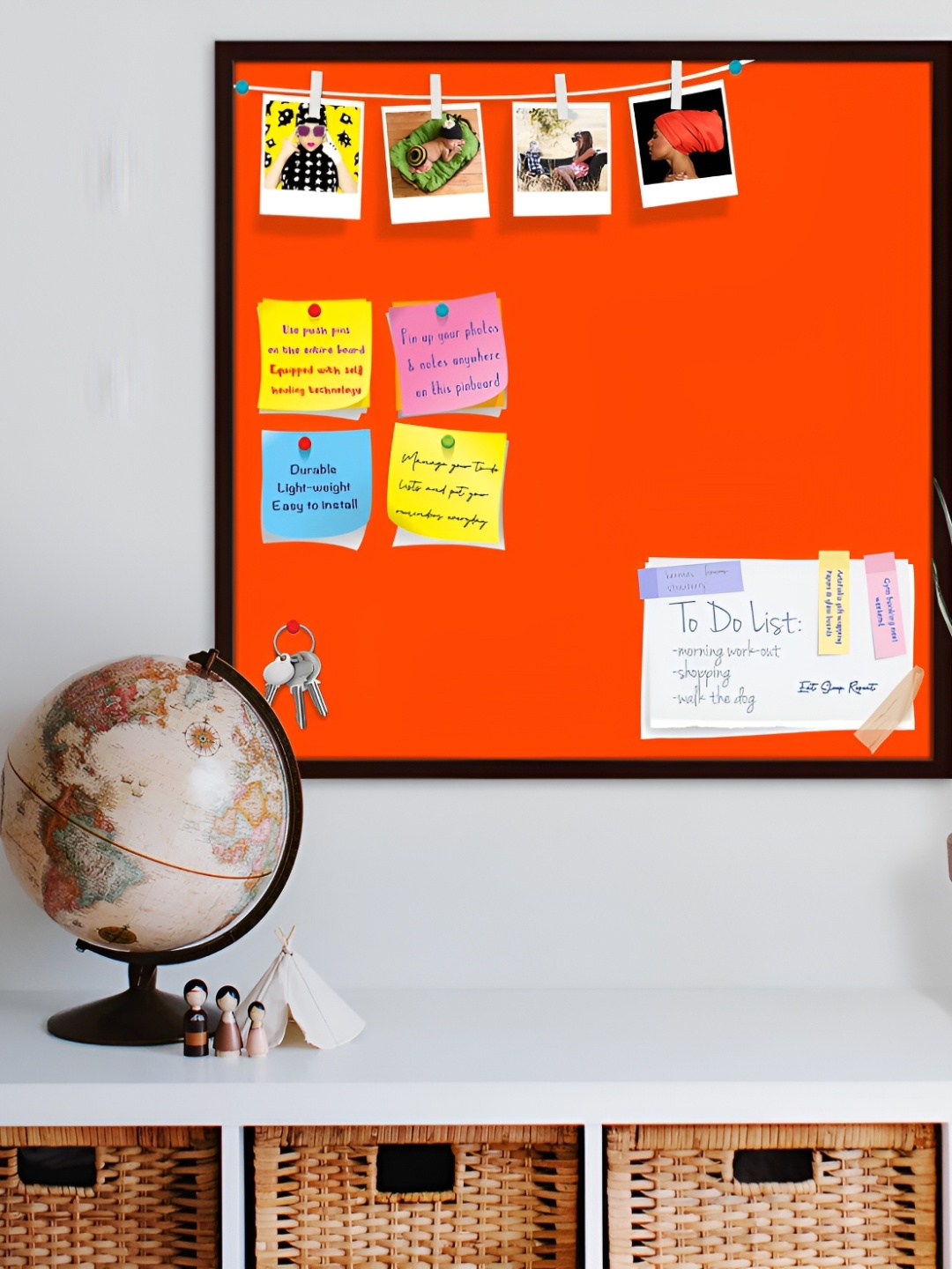 

ArtzFolio Brown & Orange Printed Wooden Bulletin Board Wall Hangings Decor