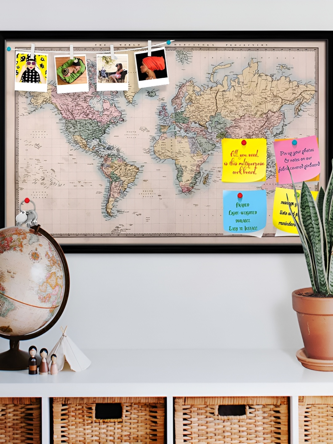 

ArtzFolio Black Printed Wood Bulletin Board With Sticky Notes