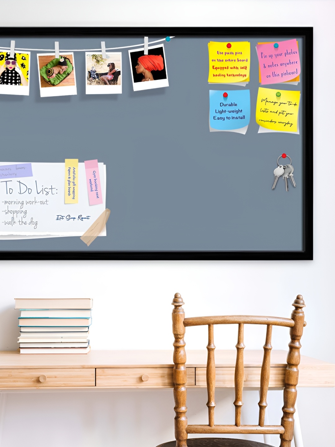 

ArtzFolio Black Printed Wooden Bulletin Board With Sticky Notes