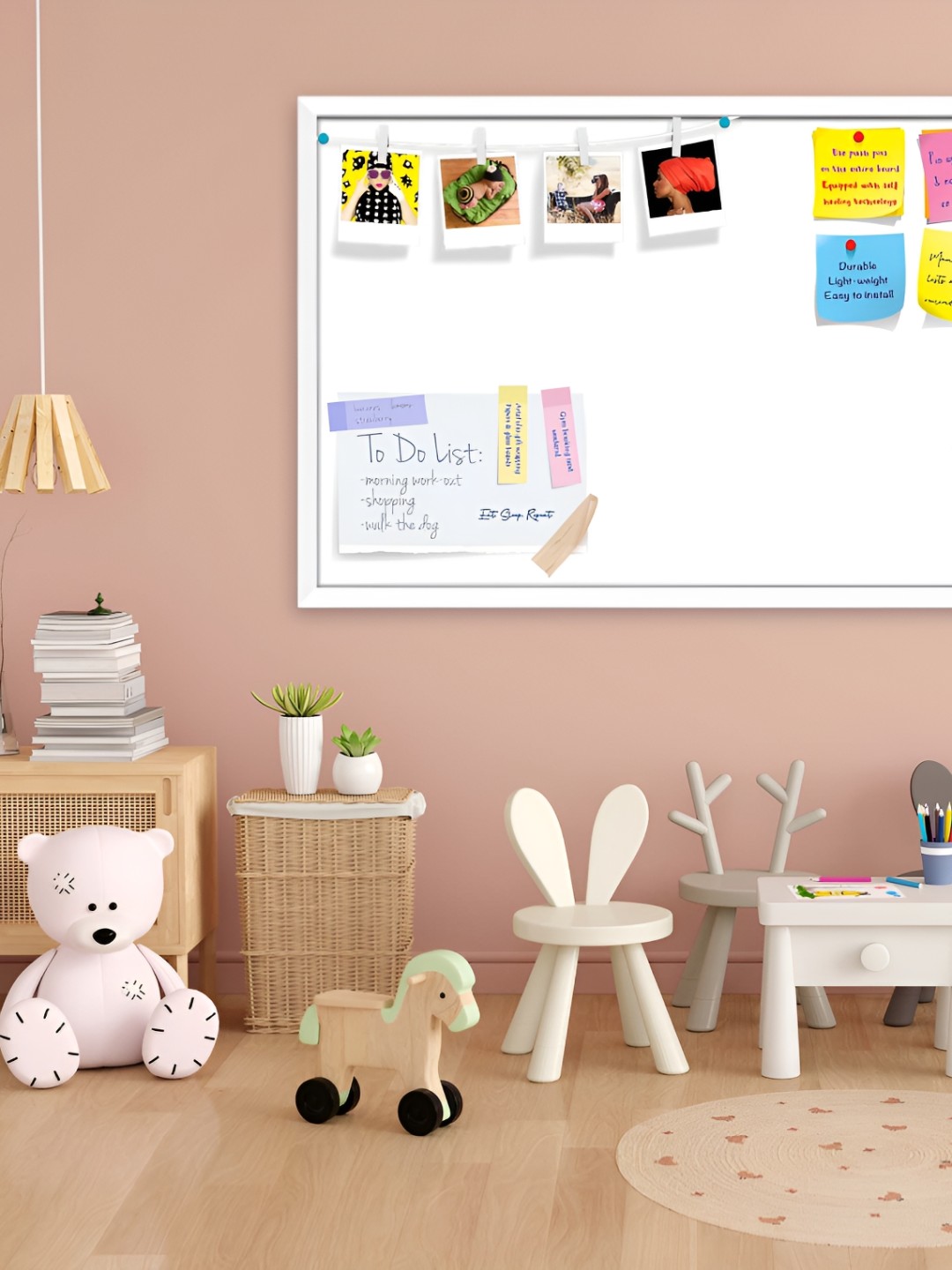 

ArtzFolio White Printed Wooden Bulletin Board With Sticky Notes