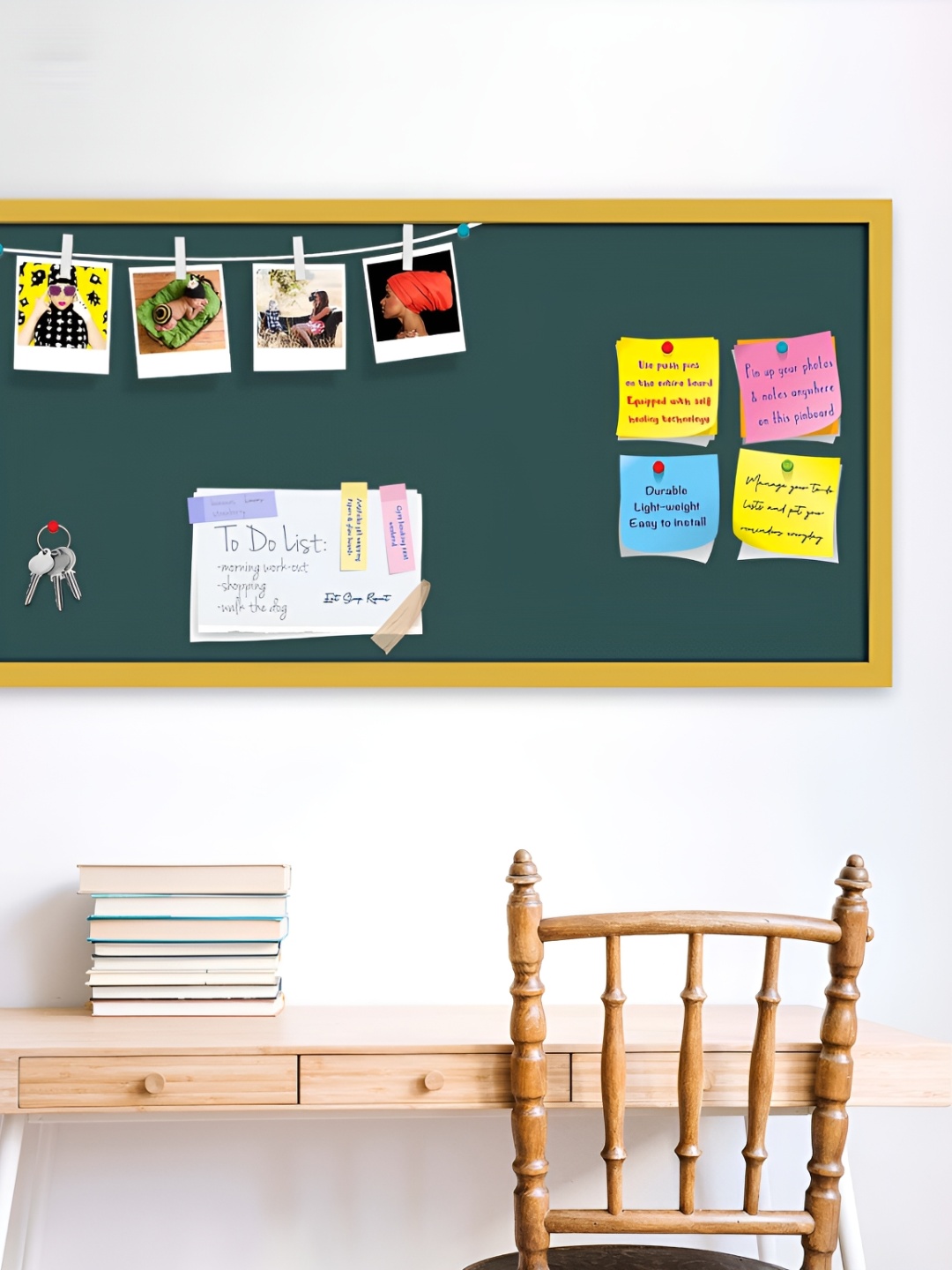 

ArtzFolio Grey Wooden Bulletin Board With Sticky Notes
