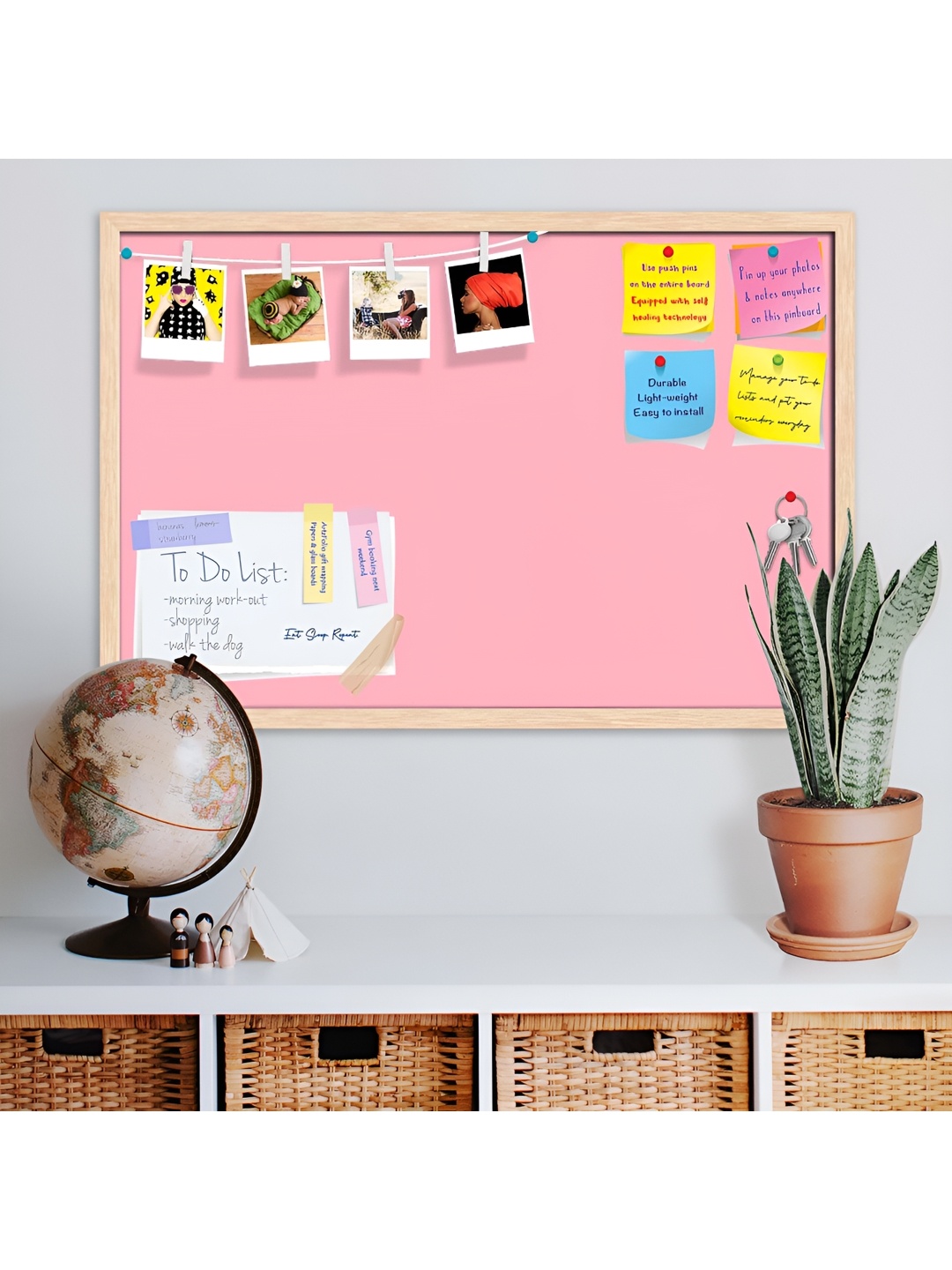 ArtzFolio Brown & Pink Wooden Bulletin Board Wall Decor