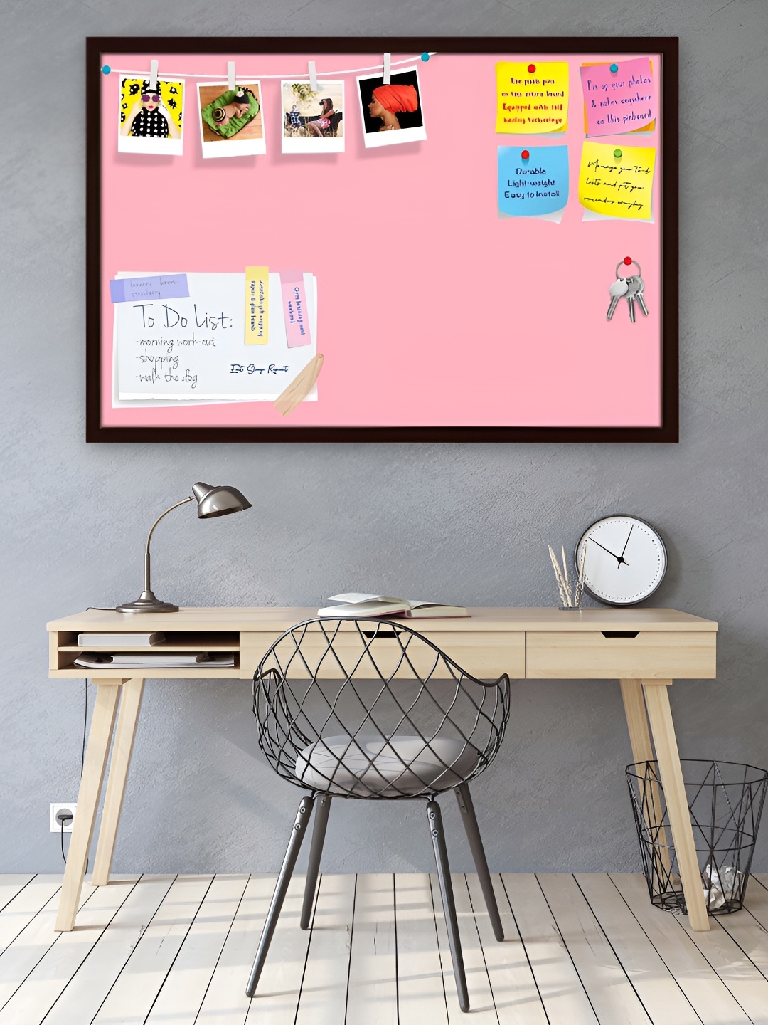 

ArtzFolio Brown& Pink Wooden Bulletin Board