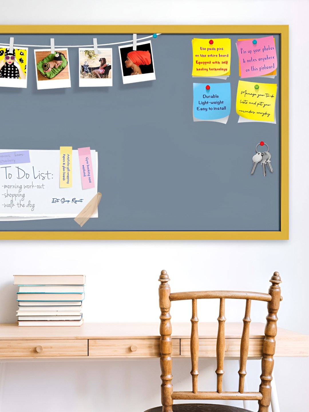 

ArtzFolio Grey Family Light Slate Gray Colour Printed Wooden Bulletin Board & Sticky Note
