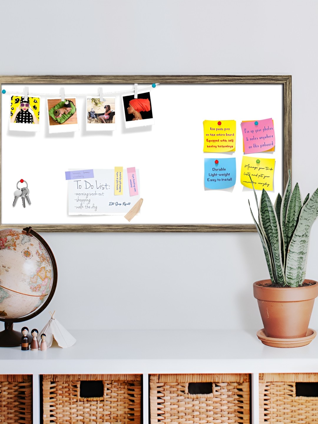

ArtzFolio White Printed Wooden Bulletin Board With Sticky Notes