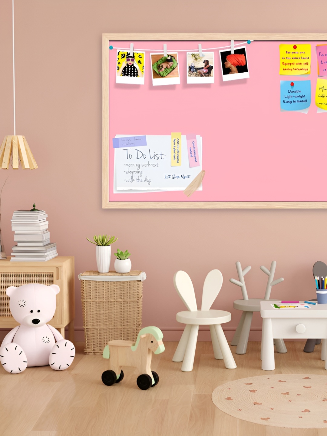 

ArtzFolio Brown & Pink Wood Bulletin Board Wall Decor, Camel brown