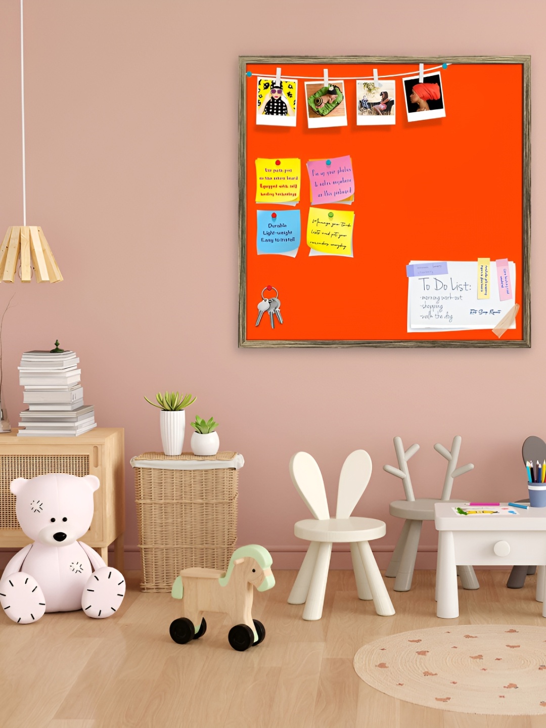 

ArtzFolio Orange-Coloured Wooden Bulletin Board With Sticky Notes