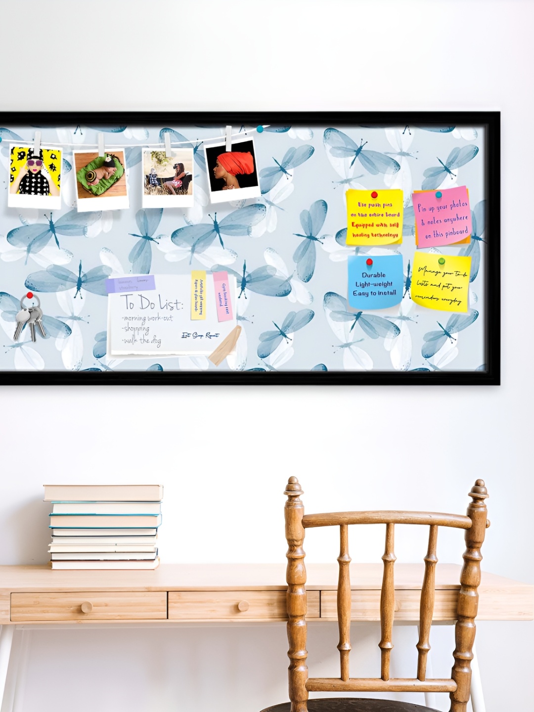 

ArtzFolio Black & Blue Printed Wooden Bulletin Board Wall Decor
