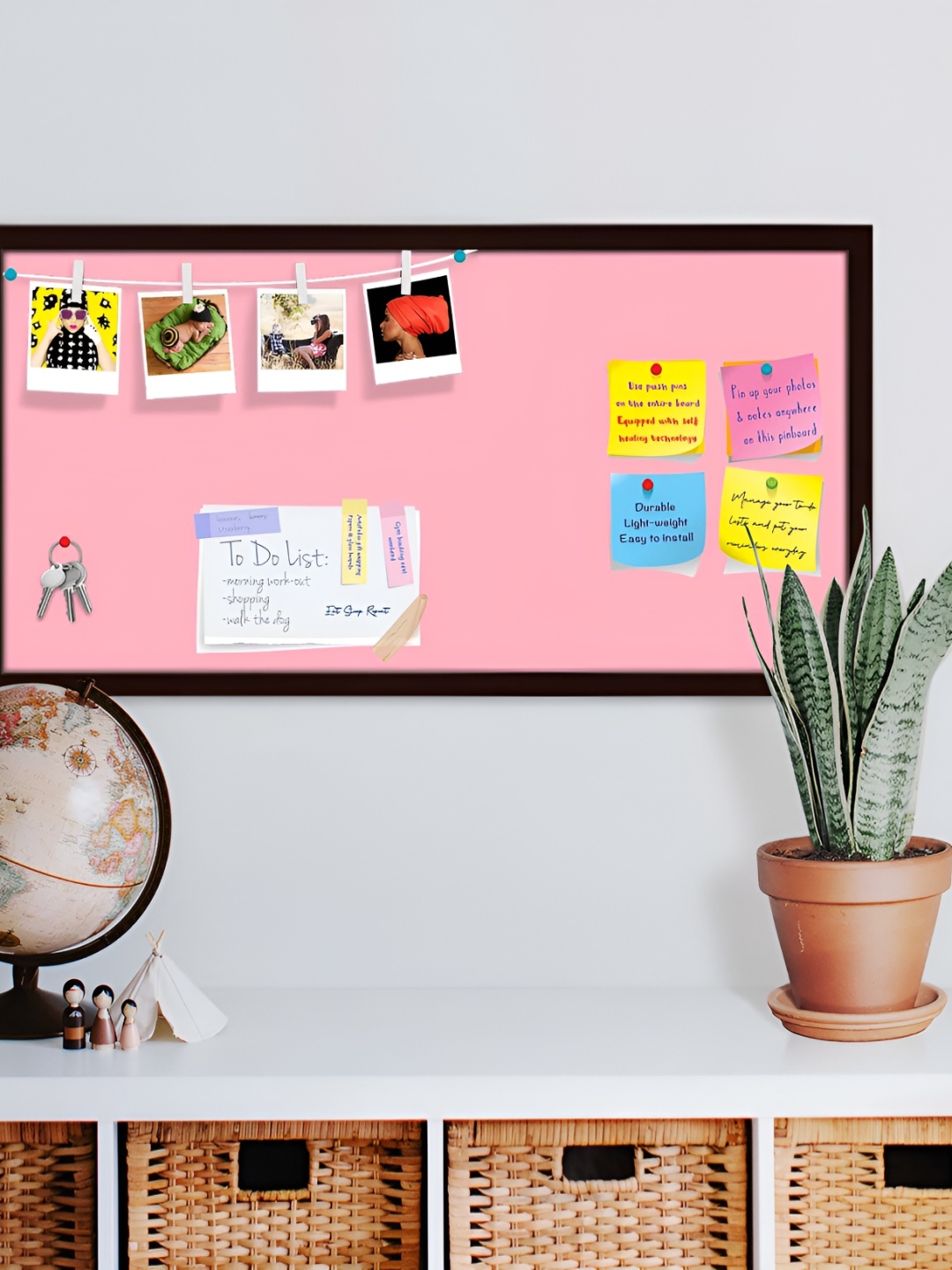 

ArtzFolio Brown Pinks Family Light Pink Colour Printed Wooden Bulletin Board