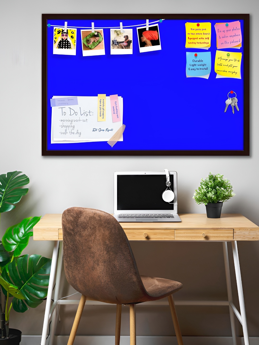 

ArtzFolio Brown Printed Wooden Bulletin Board With Sticky Notes
