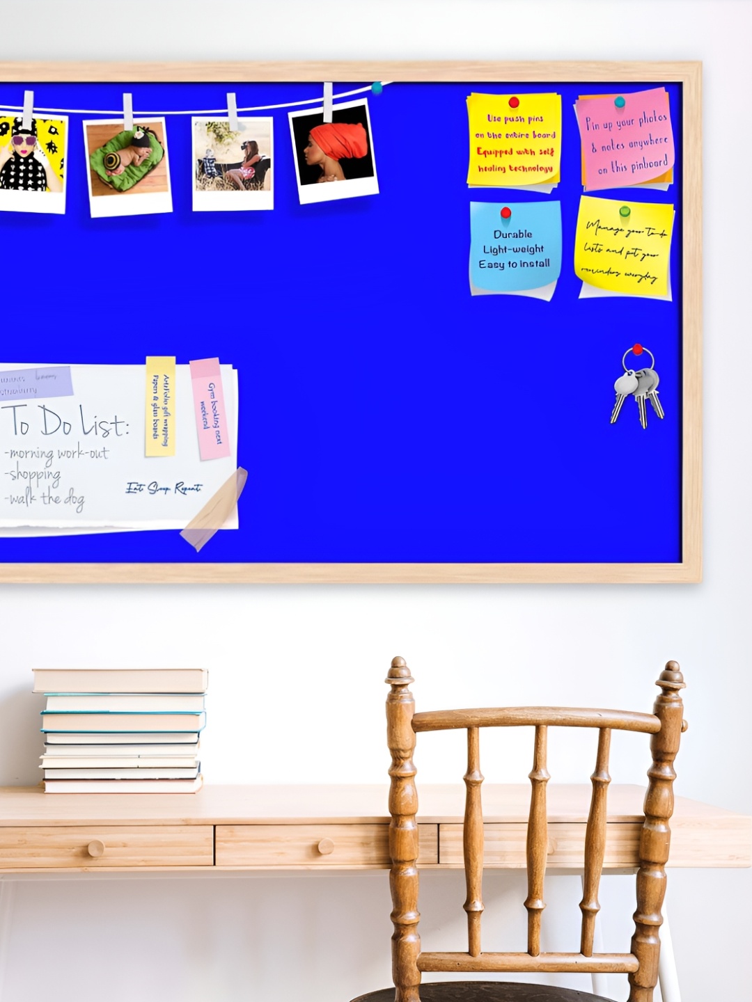 

ArtzFolio Brown & Blue Wooden Bulletin Board