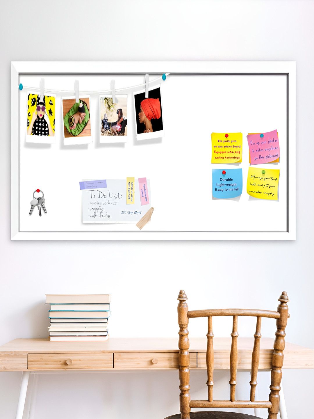 

ArtzFolio White Wooden Bulletin Board With Sticky Notes