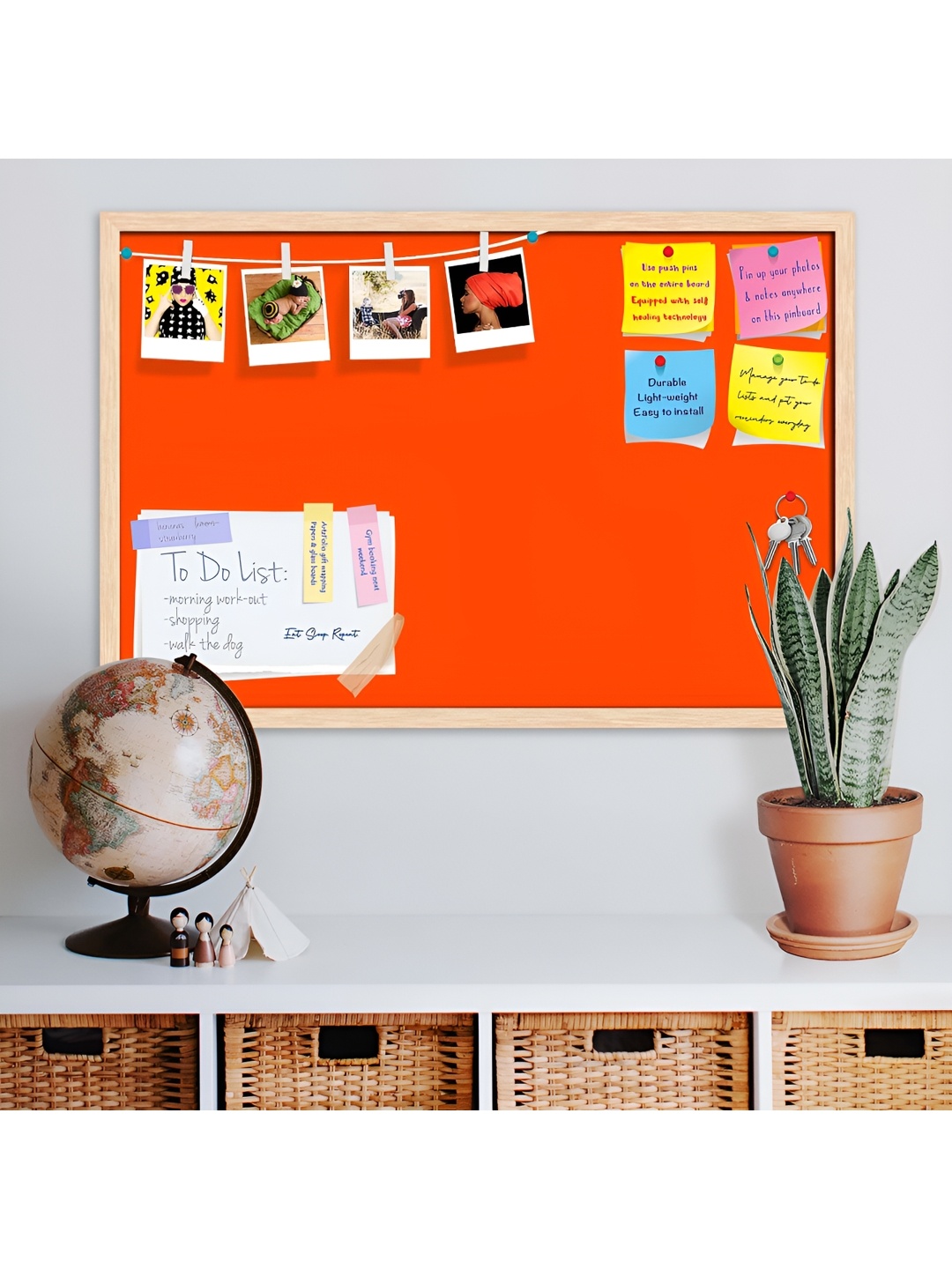 

ArtzFolio Brown & Orange Family Orange Red Colour Printed Wooden Bulletin Board