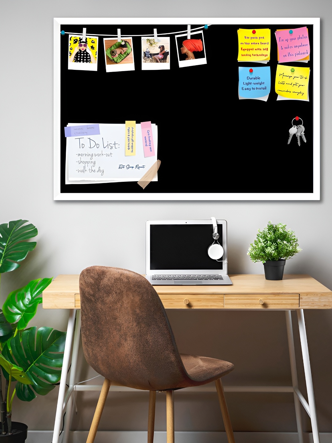 

ArtzFolio White & Black Wooden Bulletin Board Wall Decor
