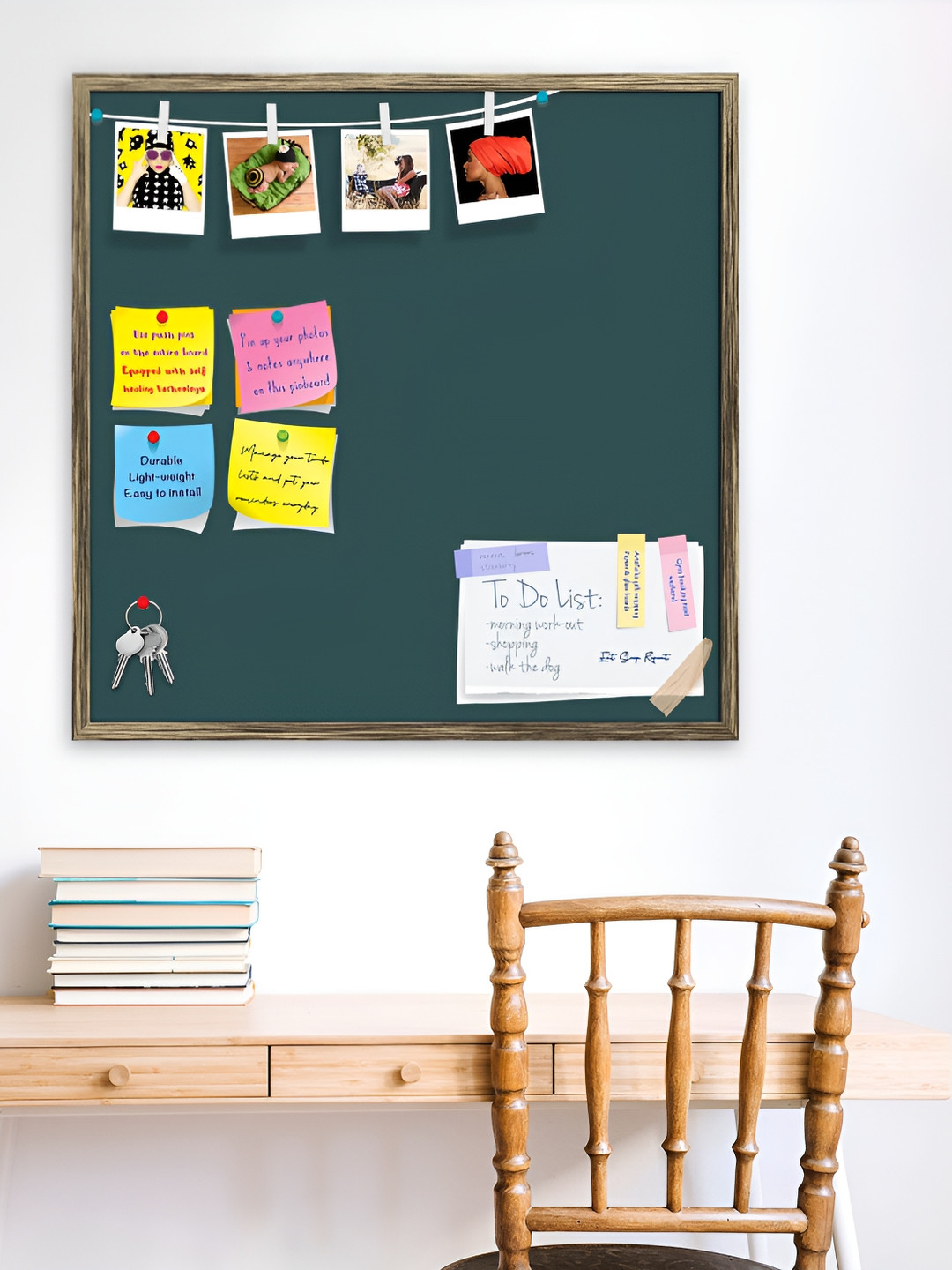 

ArtzFolio Grey Wood Bulletin Board With Sticky Notes, Copper