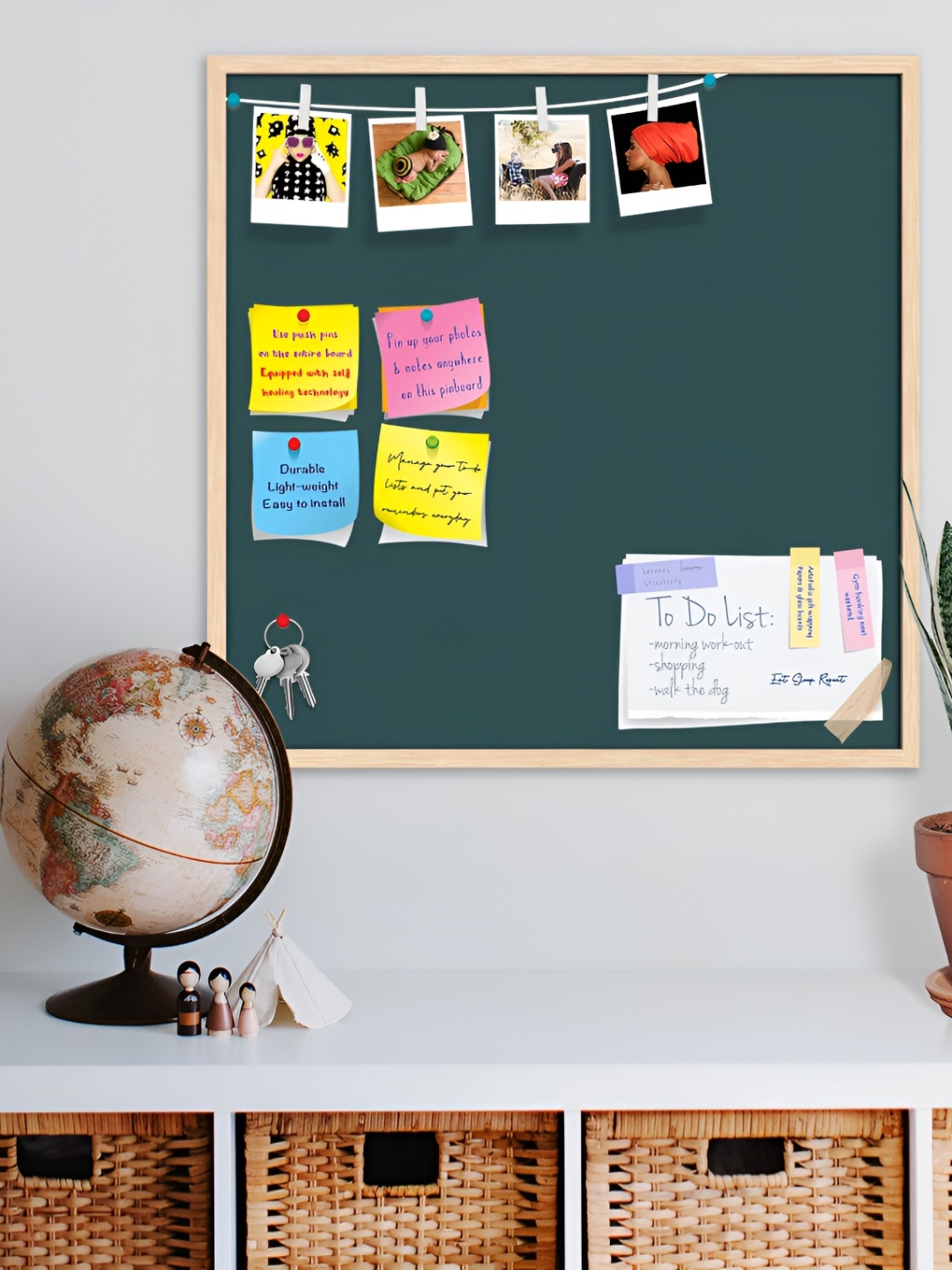 

ArtzFolio Brown & Green Wooden Bulletin Board Wall Decor