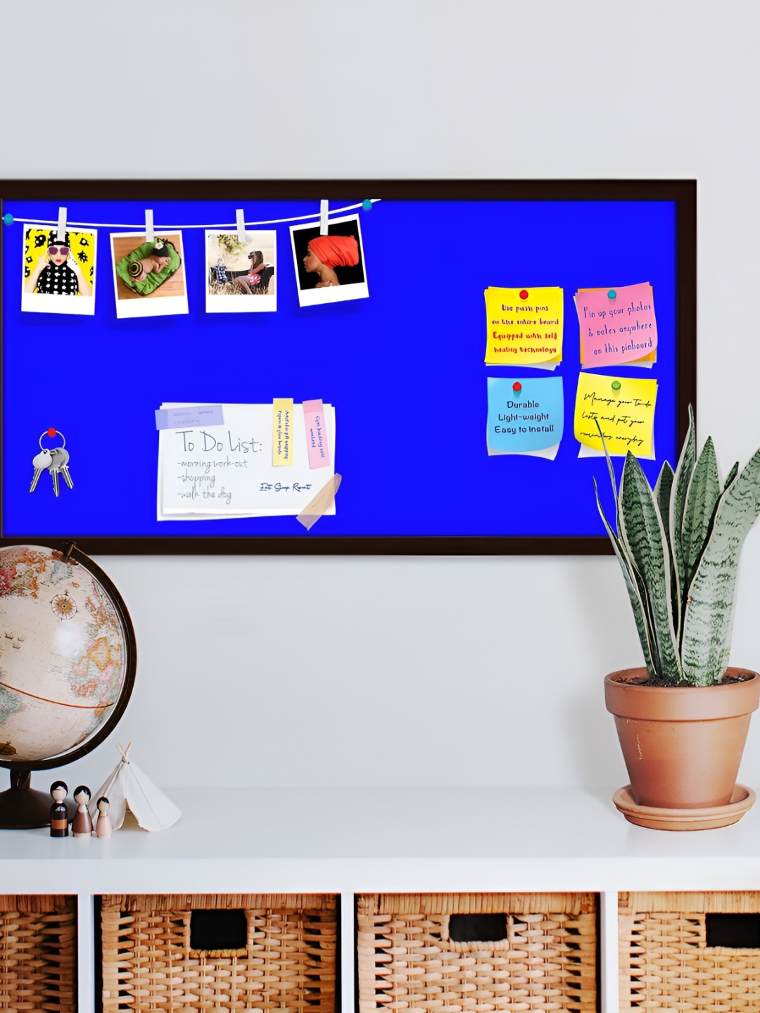 

ArtzFolio Brown Blues & Cyans Family Blue Colour Printed Wooden Bulletin Board