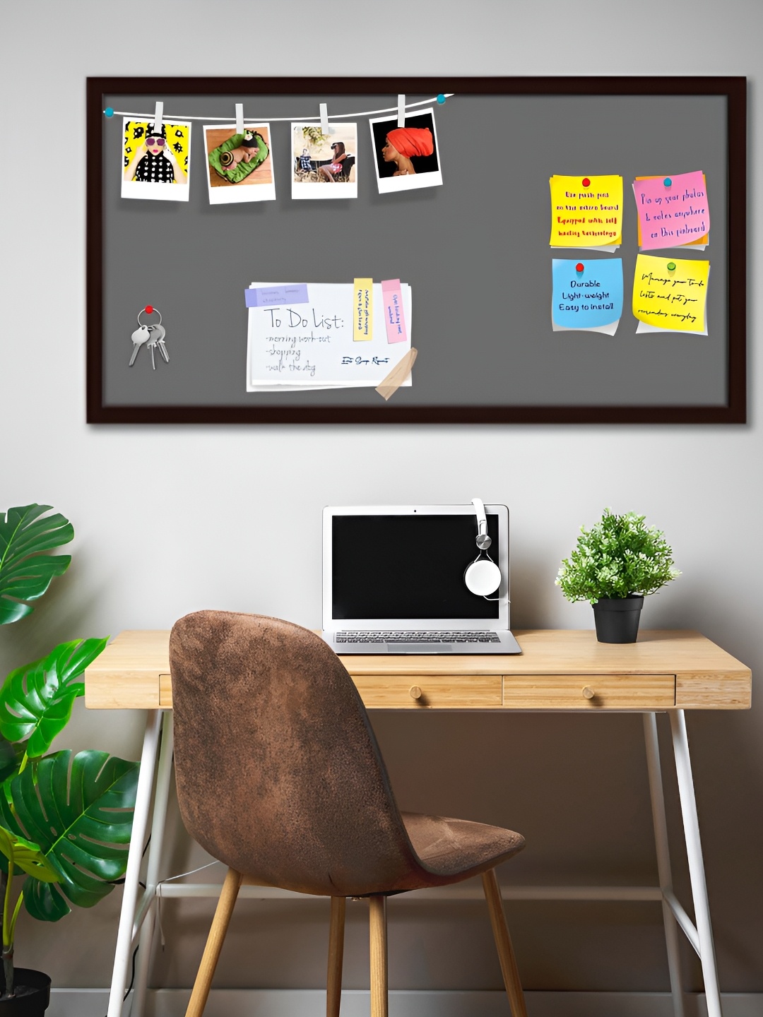 

ArtzFolio Grey & Brown Wooden Bulletin Board