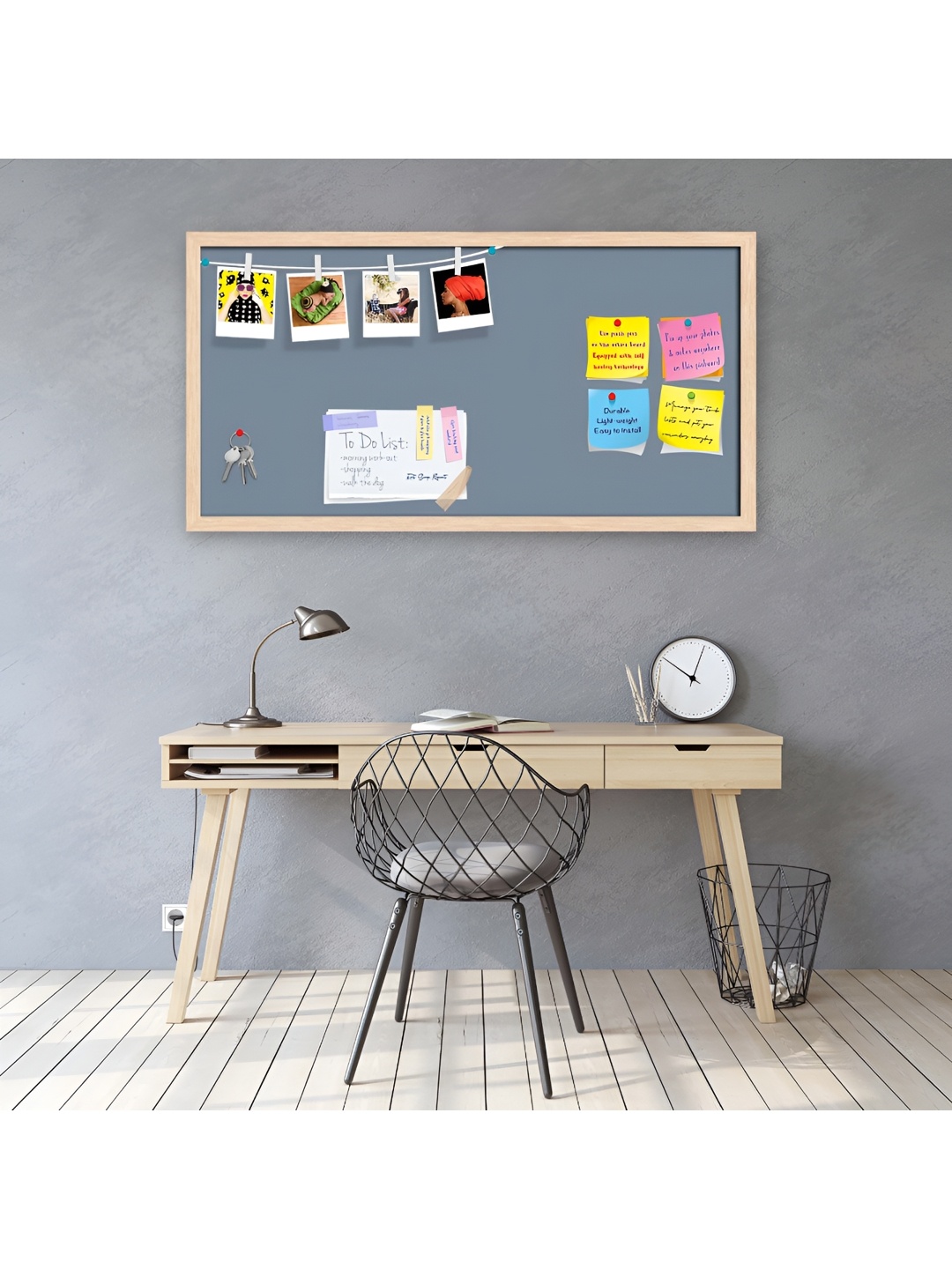 ArtzFolio Grey & Brown Wooden Bulletin Board