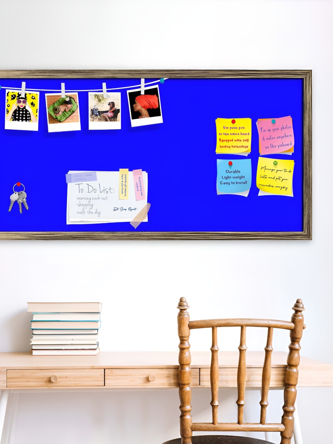 

ArtzFolio Blue Wooden Bulletin Board With Sticky Notes