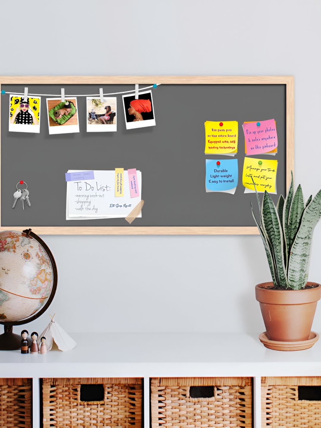 

ArtzFolio Brown & Grey Wooden Bulletin Board Wall Decor
