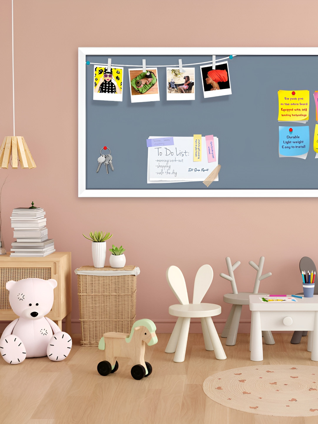 

ArtzFolio Grey & White Wooden Bulletin Board With Sticky Notes
