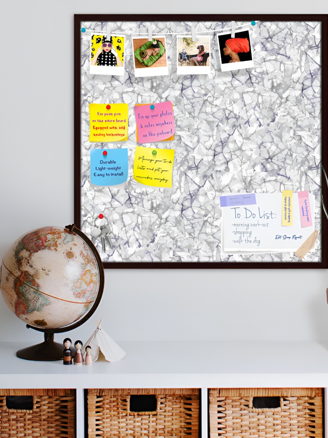 

ArtzFolio Brown Bright Monochrome Printed Wooden Bulletin Board With Sticky