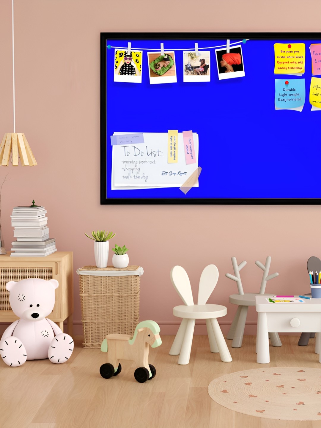 

ArtzFolio Blue & Yellow Wooden Bulletin Board With Sticky Notes